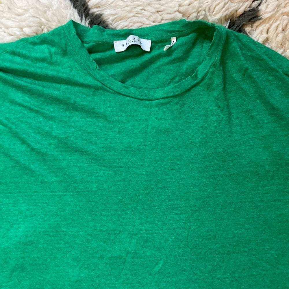 Sandro Distressed Linen Tee - Picture 6 of 16